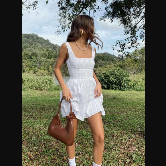 Princess Polly Lorinda White A-line Mini Dress 4 - Picture 2 of 10